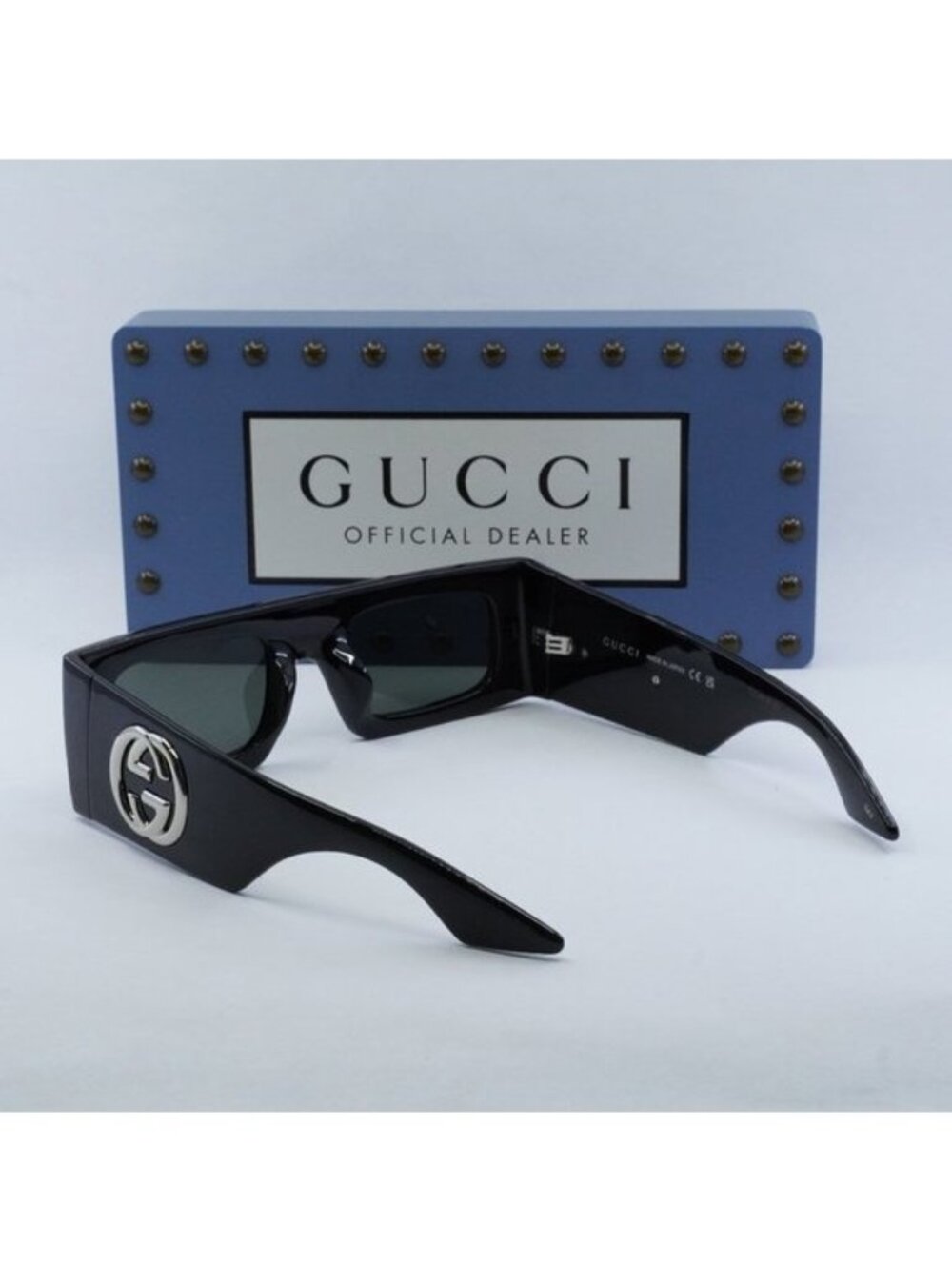 Gucci GG1646S 001 Rectangle Sunglasses - Black/Grey - Picture 6 of 11
